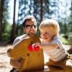 Father with little boy on the playground.