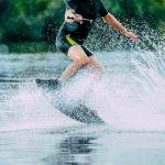 Man waterskiing