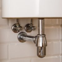 Basin siphon or sink drain in a bathroom, clean Basin siphon or sink drain in a bathroom, clean
